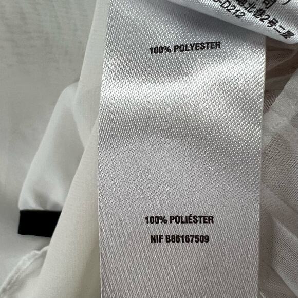 Ted Baker Jenya Blouse S Off White Black Pleated Peter Pan Collar Modest Chic - Picture 15 of 16